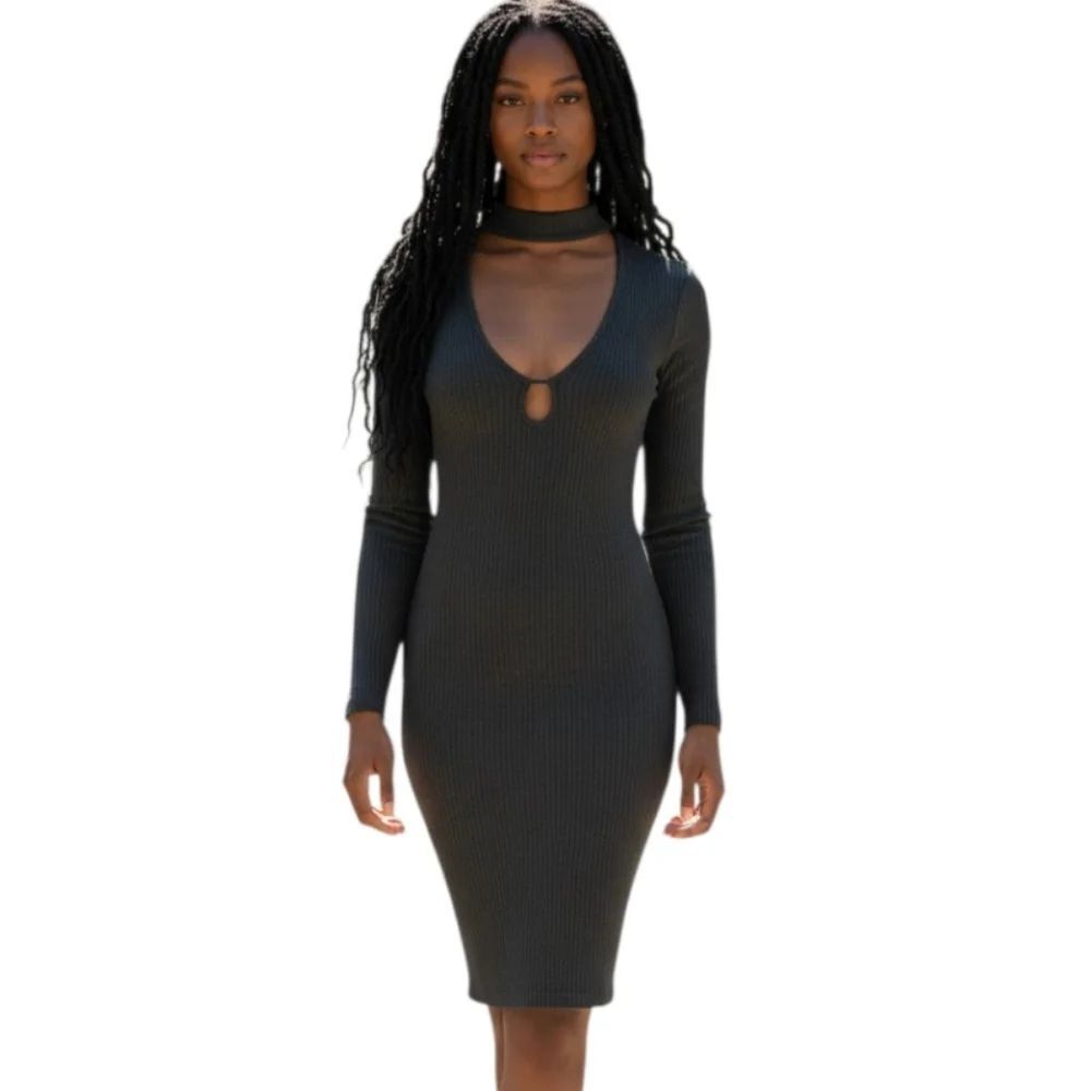 WINDSOR DK GREEN BODYCON DRESS SZ.XS EUC.